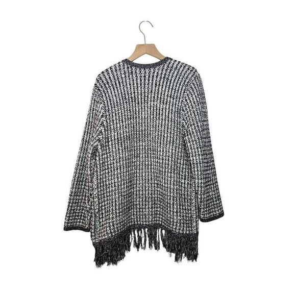 Karl Lagerfeld Open Front Fringe Cardigan Size Medium - Picture 5 of 8